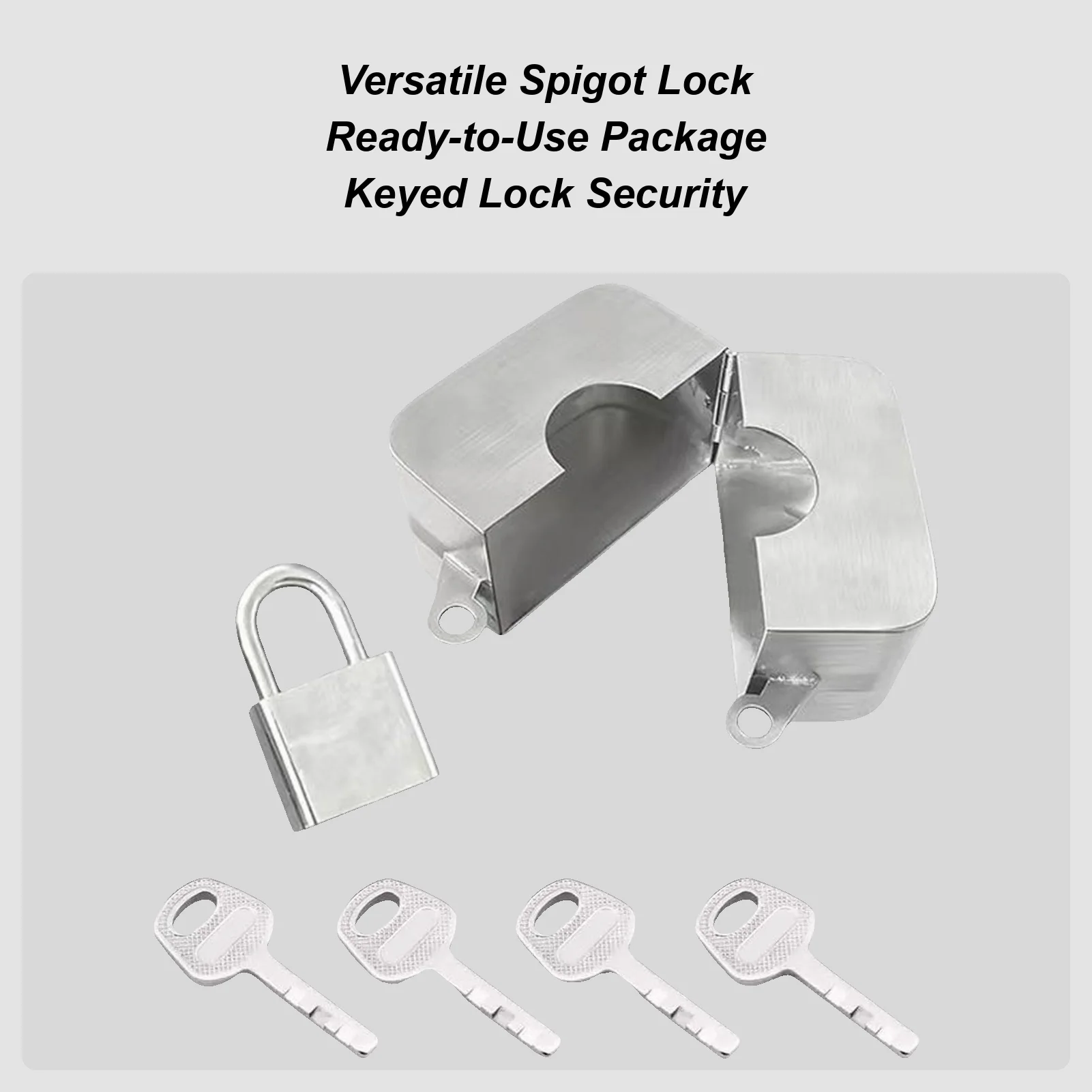 

Замок патрубка, устойчивый к ржавчине садовый нагрудник из нержавеющей стали, устройство блокировки шланга, замок патрубка для несанкционированного использования, Vandalism Theft Bandit