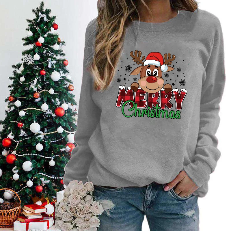 New Fashion Merry Christmas Print Pullover Women Men Pullover Streetwear Women\'s Long Sleeve Top Autumn And Winter Clothes