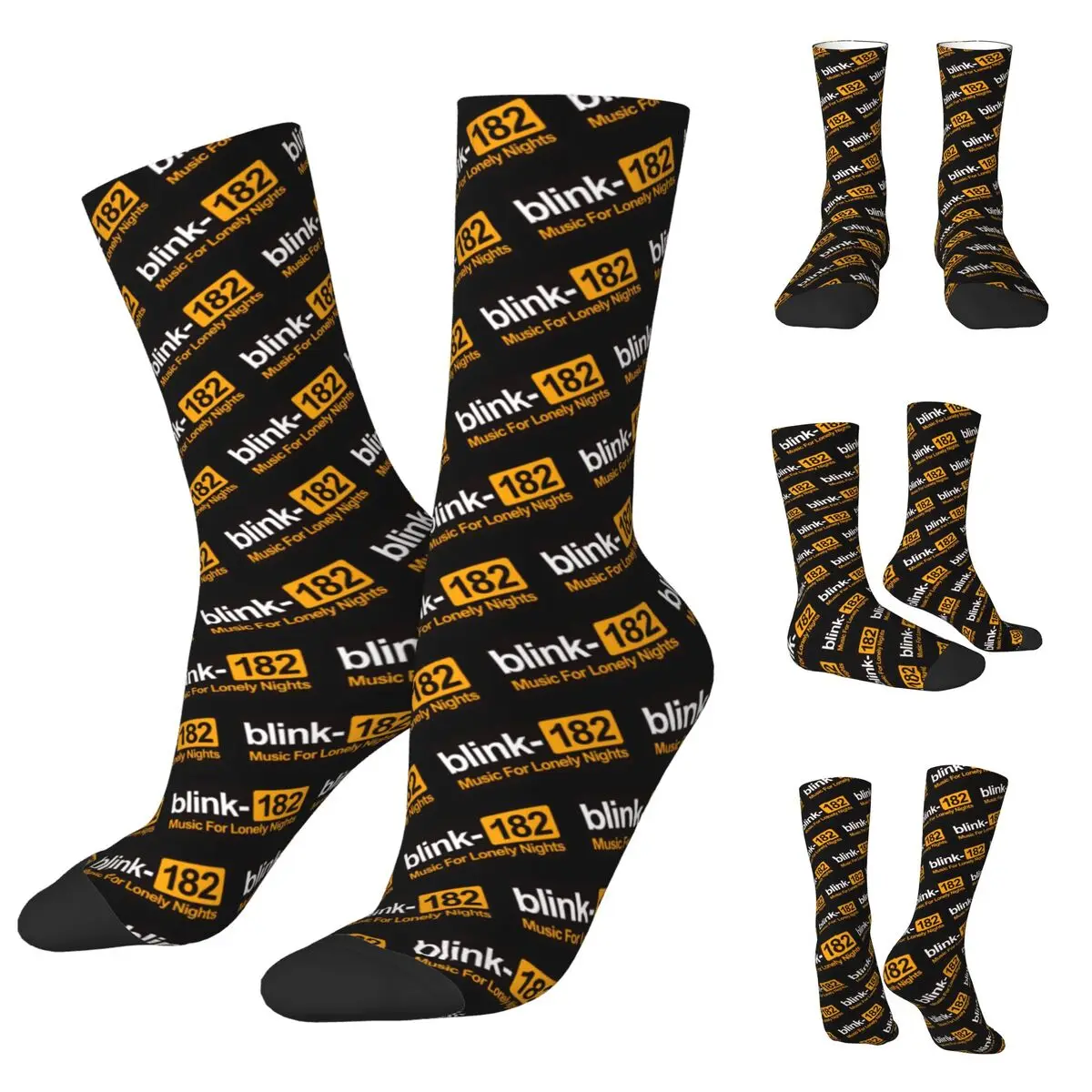 Blink 182 One More Time High elasticity polyester fiber cosy Unisex Hip Hop Happy 3D printing Socks