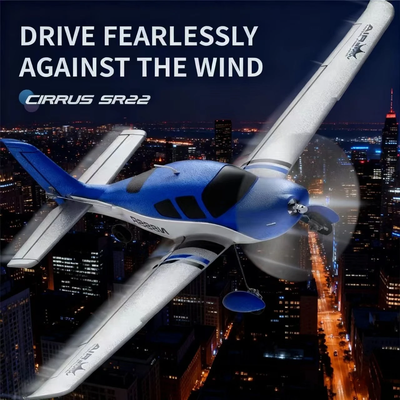 Avião de controle remoto transfronteiriço, quatro canais sr22, planador de asa fixa, modelo de motor sem escova, brinquedo rc, presente de aniversário