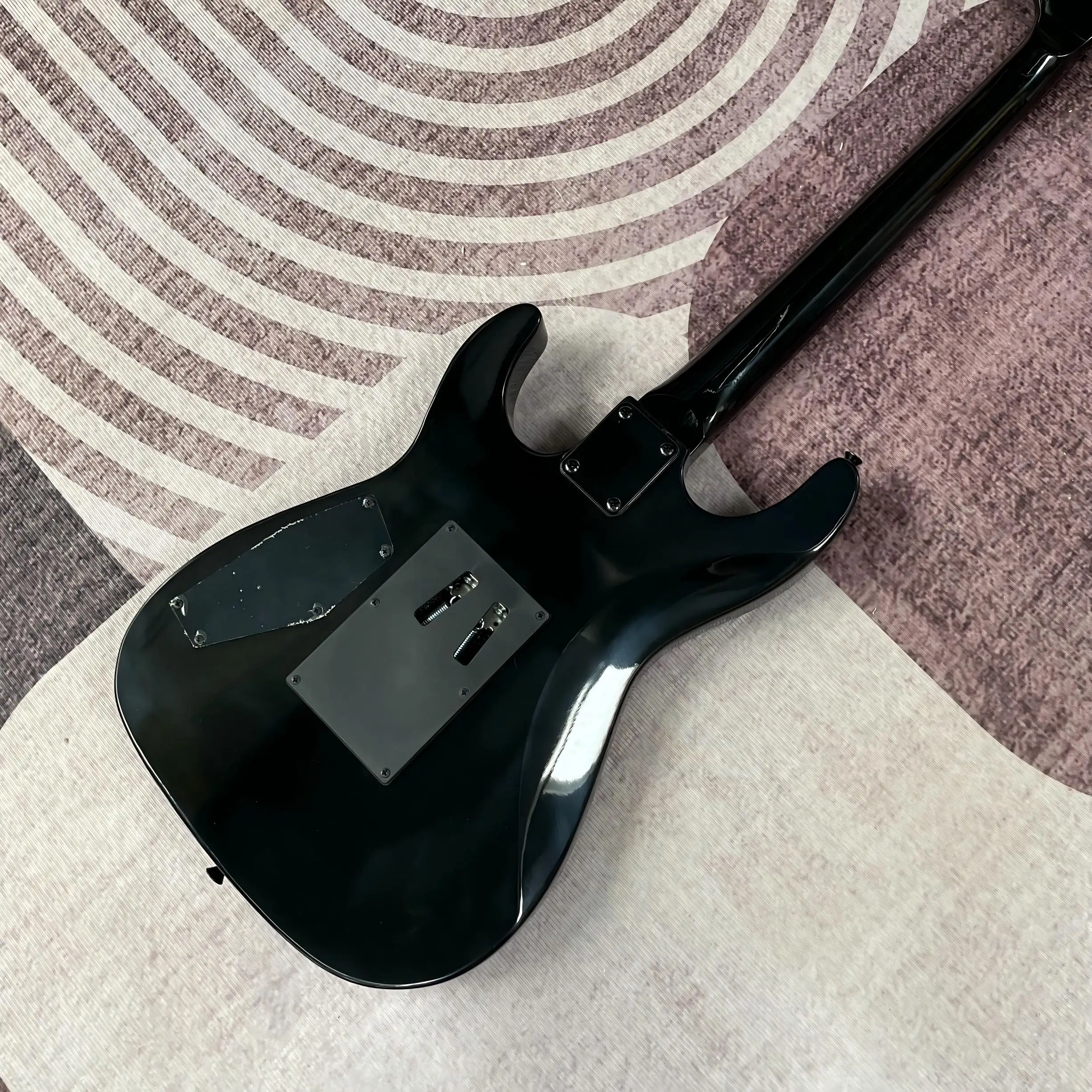 Art Electric Guitar, Offset Shape, HH Black Pickups, Double Locking Tremolo, Spider Inlays, Metal Heavy Rock