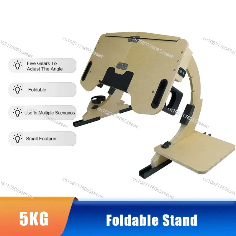 

Multifunctional Lazy Person Lying Desk Wooden 360°Adjustable Notebook Stand, Desk Computer Stand, Portable Foldable Stand,