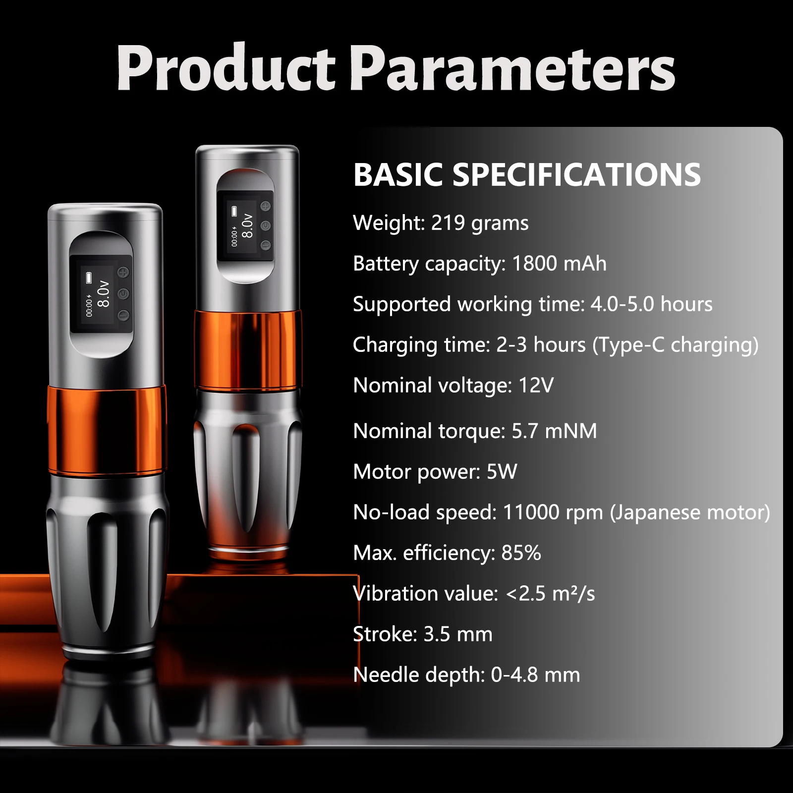 V81 Two Battery Wireless Tattoo Machine BIGWASP Brand Rotary Tattoo Pen LED Digital Screen Tattoo Gun For Beginners And Artist