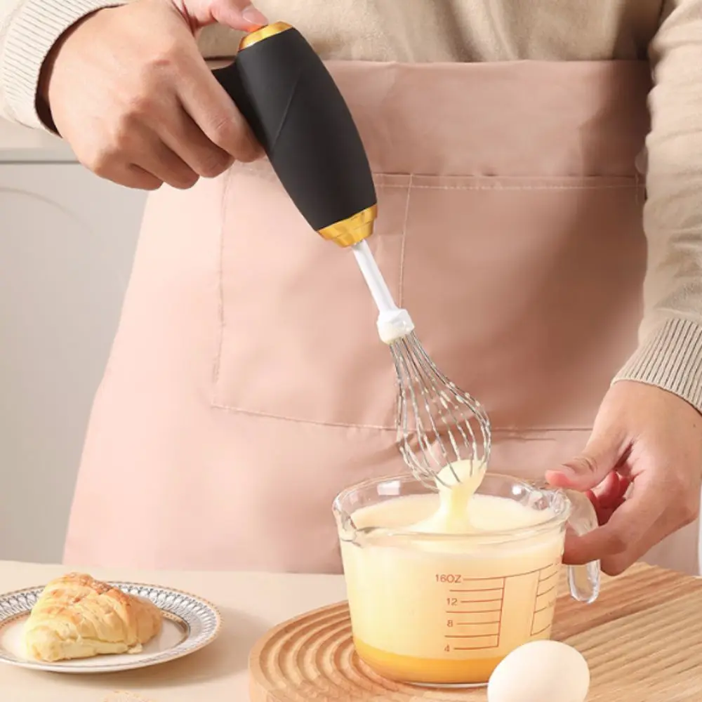 Handheld Electric Mixer with Replacement Heads Wireless Electric Egg Whisk Comfortable Grip USB Rechargeable