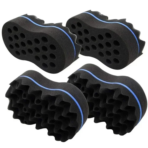 Cepillo de pelo ovalado de doble cara, cepillo de esponja mágico para bobina Afro Natural, cepillos de esponja para rastas, trenzas de cabello trenzado