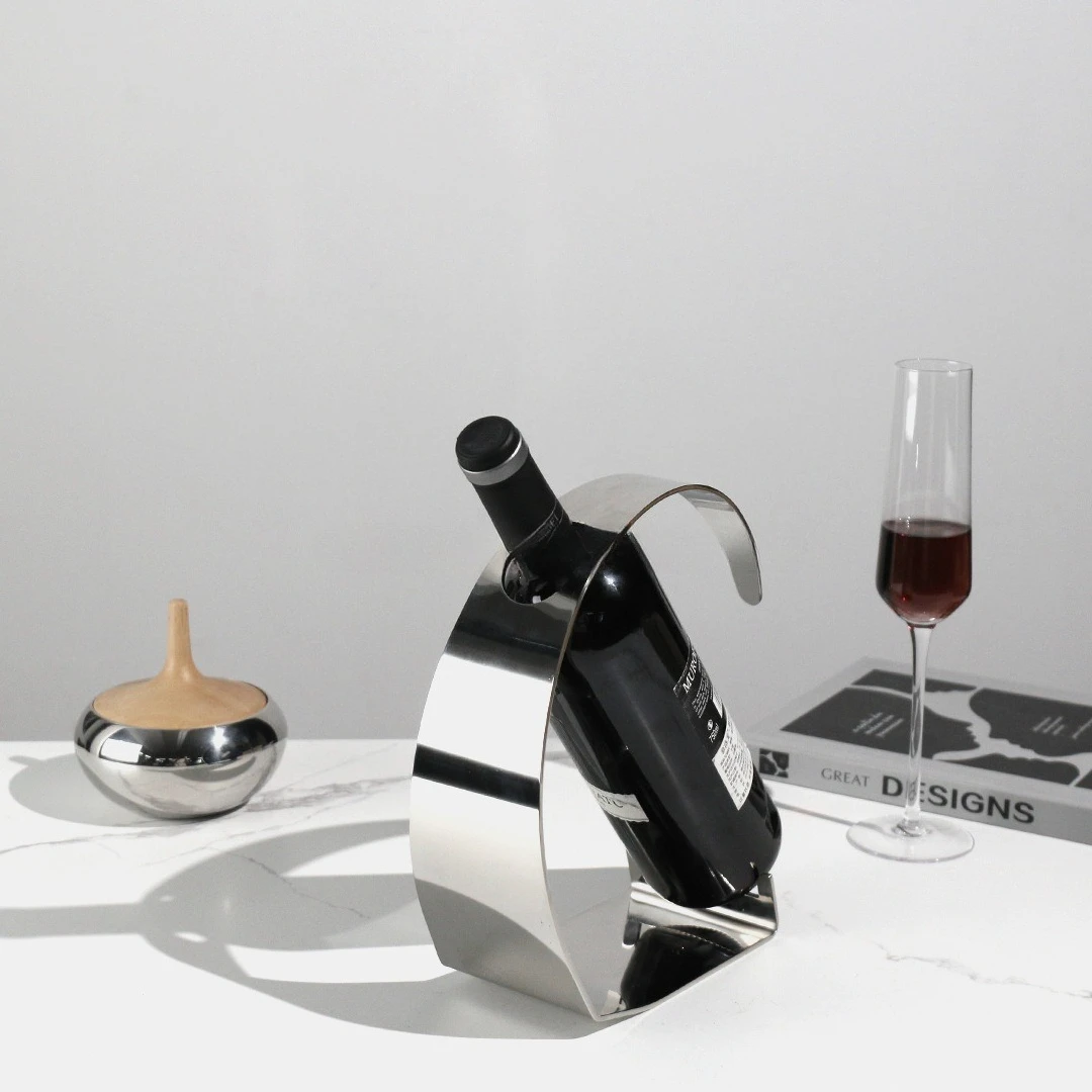 Modern stainless steel wine rack creative wine bottle rack bar counter home ornament sample