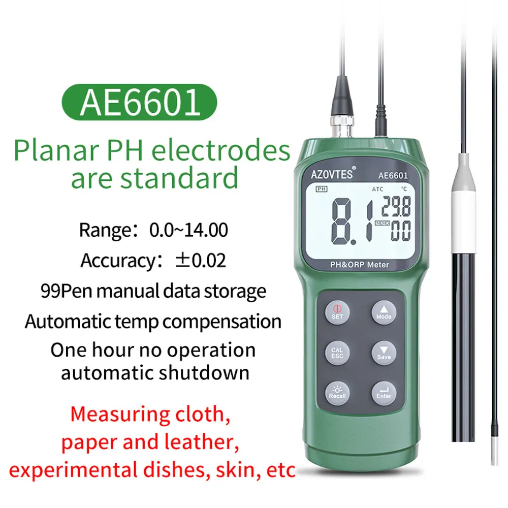 Digital AE6601 High Precision PH & ORP Meter PH Value Tester Aquaculture Laboratory PH Detector test Pen Range 0.0-14.00