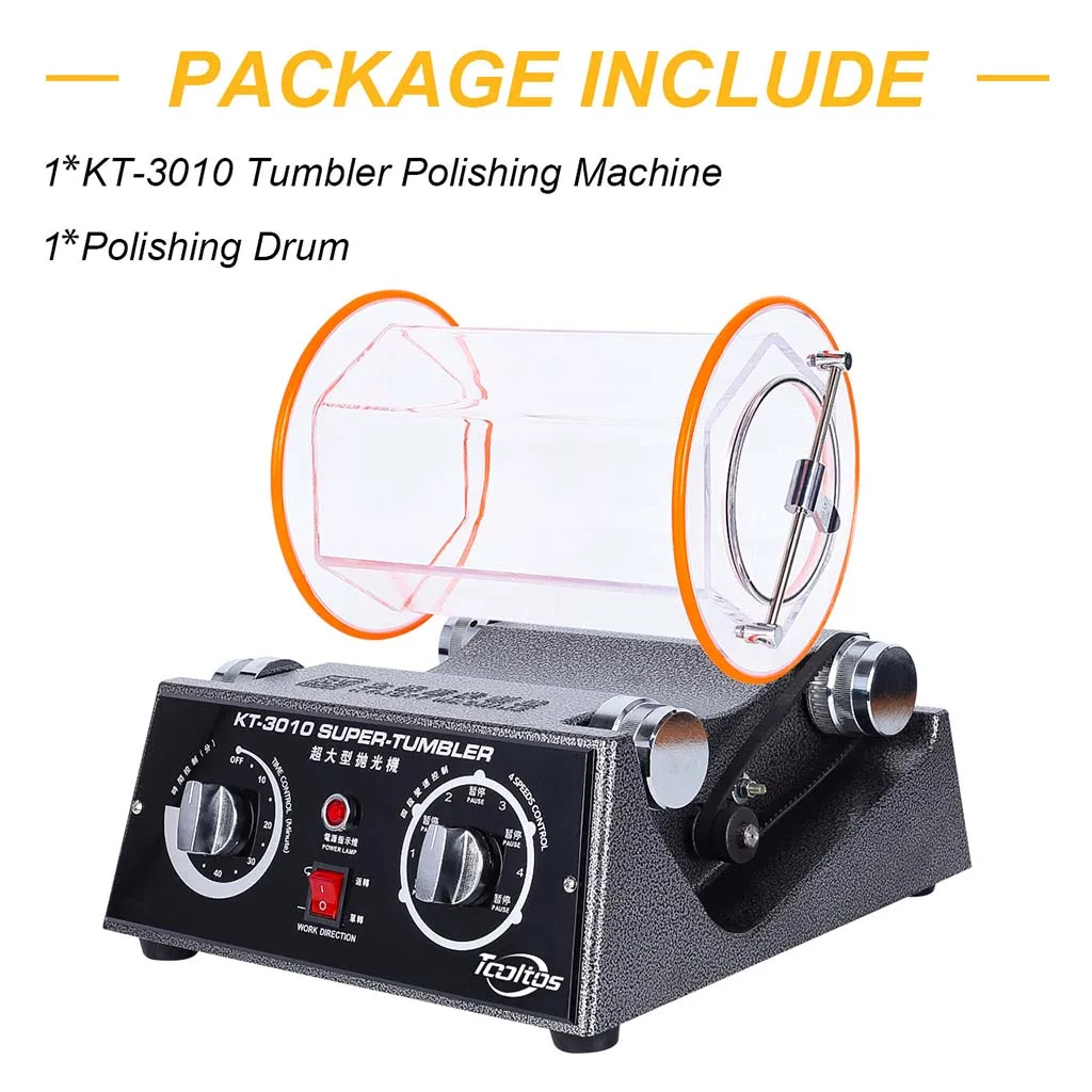 

Large Size Drum Rock Jewelry Polisher Tools KT-3010 Jewelry Barrel Metal Derusting Polishing Rotary Tumbler Polishing Machine