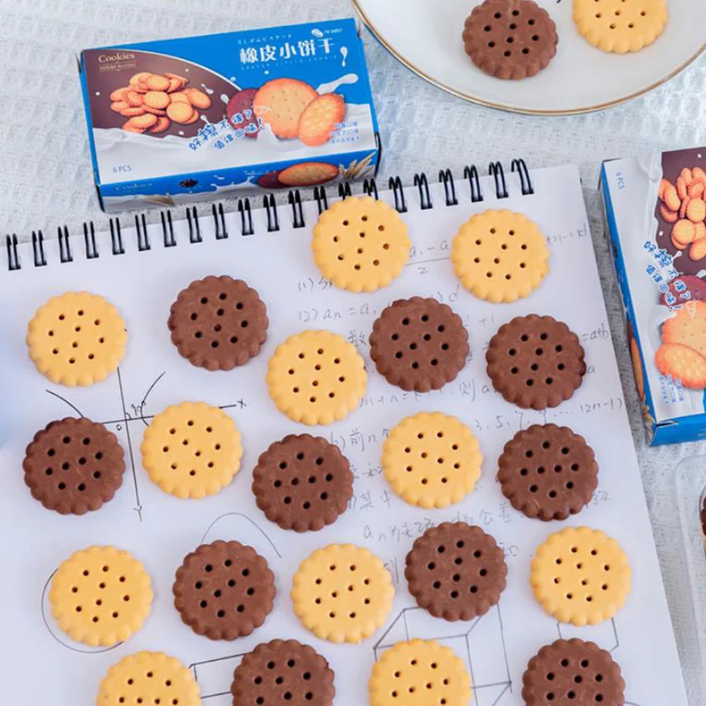 

18 Pcs Cartoon Eraser Adorable Biscuit Shape Safe Students Gift Kids School Supplies Rubber Eraser Student Tools