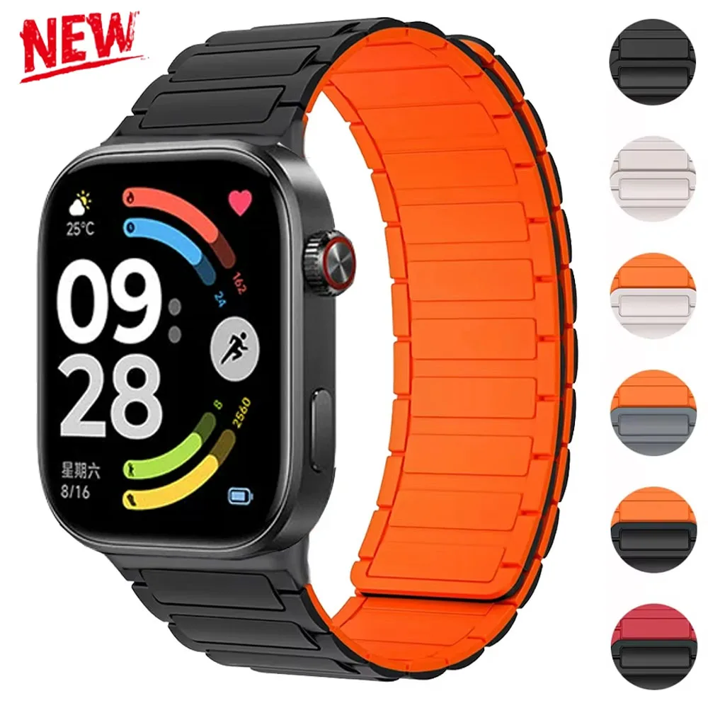 Silicone Magnetic Strap For Xiaomi Redmi Watch 6/5/4 Sport Bracelet Soft Loop Watchband For Xiaomi MiBand 8Pro/9Pro Accessories