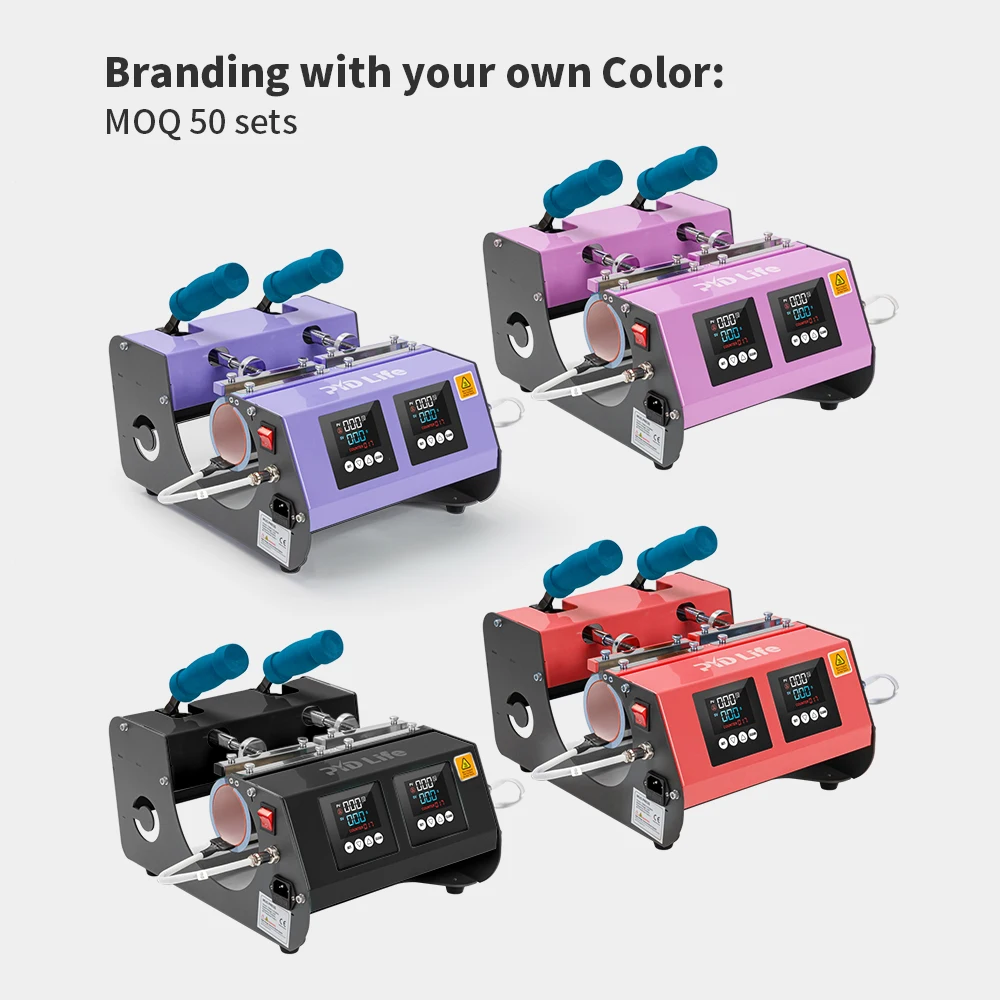 PYD Life Custom Color Logo 2 Control Box 3 Heaters 20 oz 30 oz Sublimation Dual Mug Tumbler Heat Press Machine