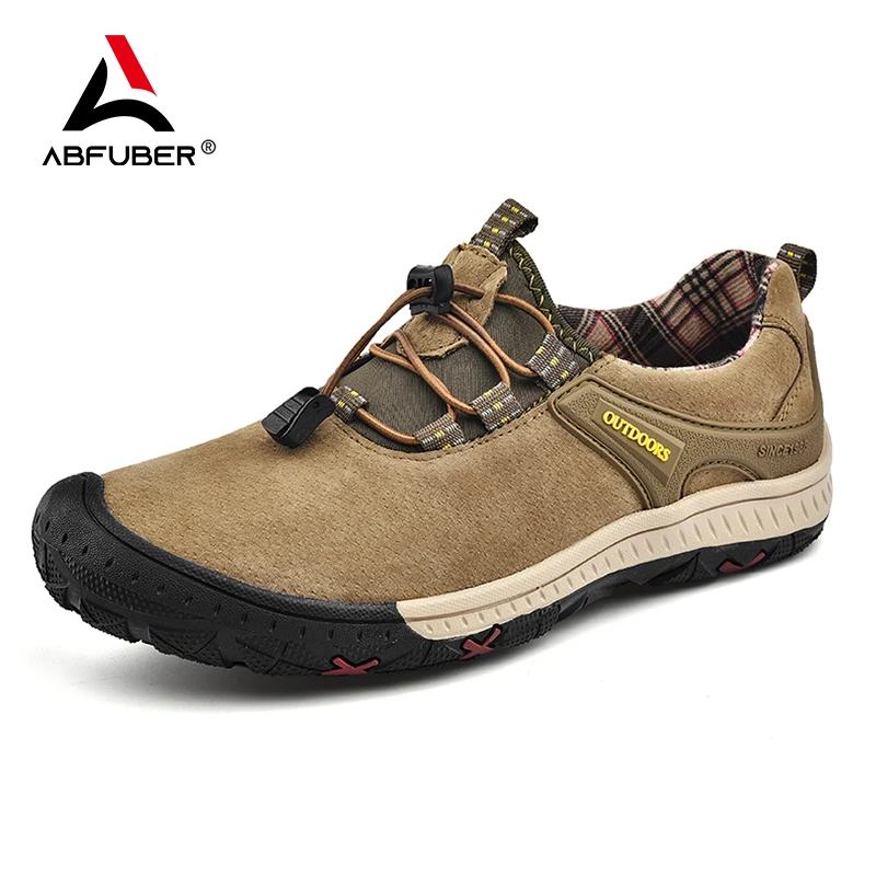 Outdoor Shoes Hiking Men Sneakers Sping Casual Men Shoes Breathable Suede Leather Shoe Anti-skid Walking Shoe Hot Sale Footwear