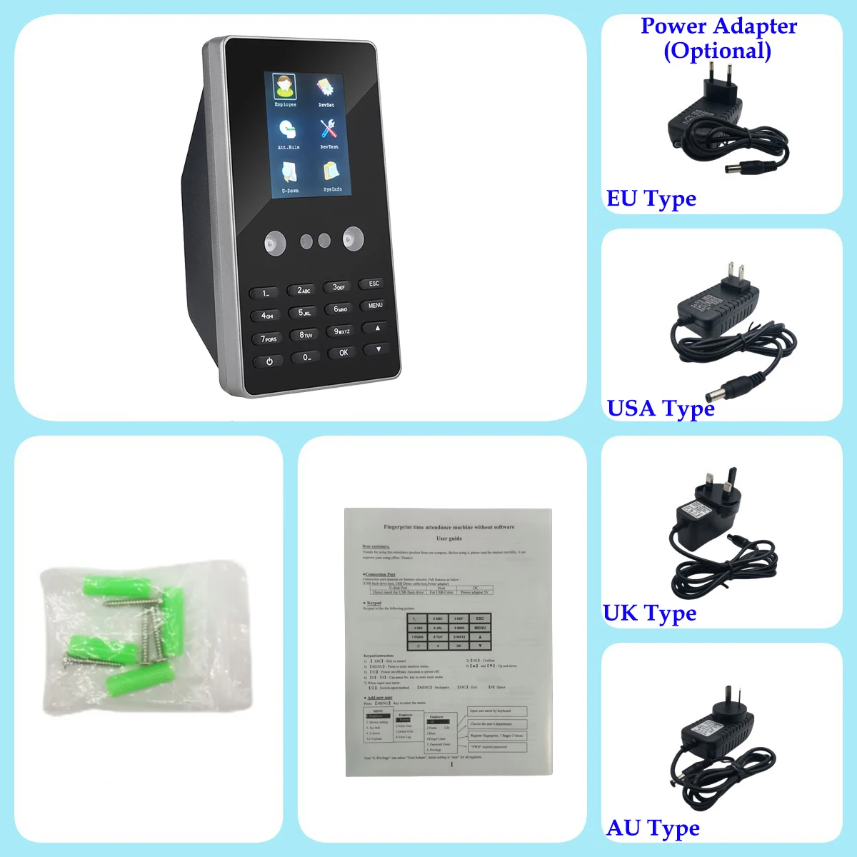 SSR Excel Biometric Face Time Attendance System Facial Time Clock Employee Attendace Management Electronic Device