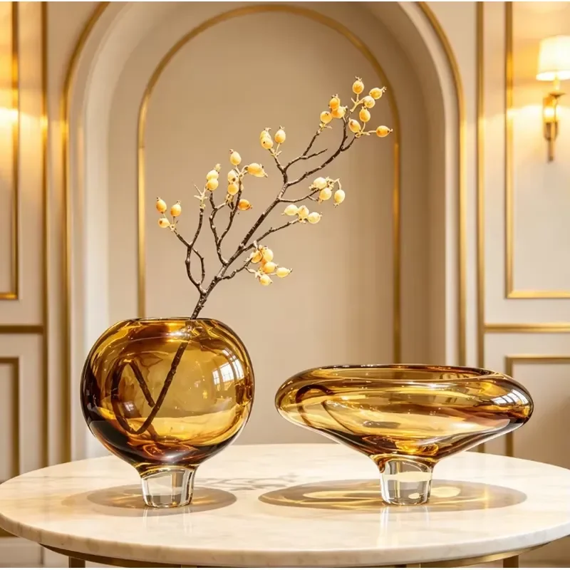 Hand Blown Glass Vase Zen Style Home Decor Living Room Dining Table Ornament Wholesale