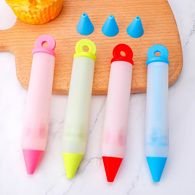 Silicone Food Writing Pen Chocolate Decorating Tools Cream Cup Cake Mold Piping Pastry Cookie Icing Nozzles Kitchen Accessories