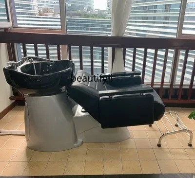 

45Shampoo Chair Half Lying Shampoo Chair Simple Cushion Barber Shop Massage Couch Spa Massage Chair