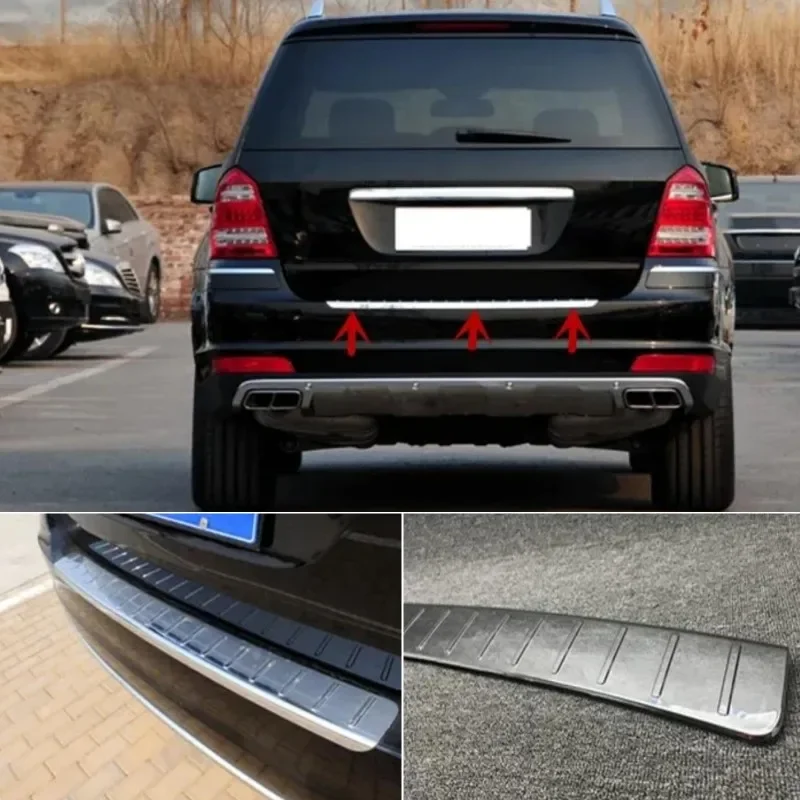 Car Stainless Rear Bumper Protector Trunk Door Plate Cover Trim For Mercedes Benz GL-Class W164 GL320 GL350 GL450 GL550 2008-12