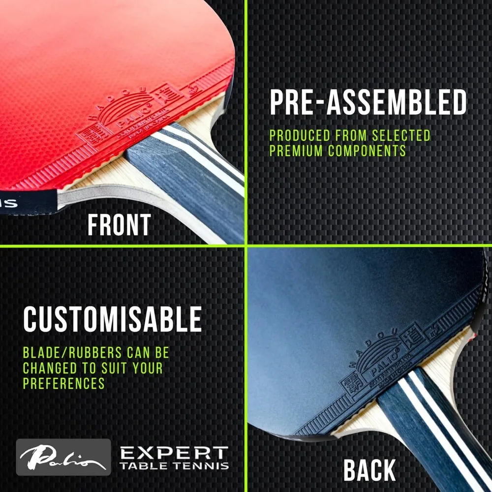 مضرب تنس طاولة متطور معتمد من ITTF مع حافظة لأقصى قدر من الطاقة والسرعة والدوران