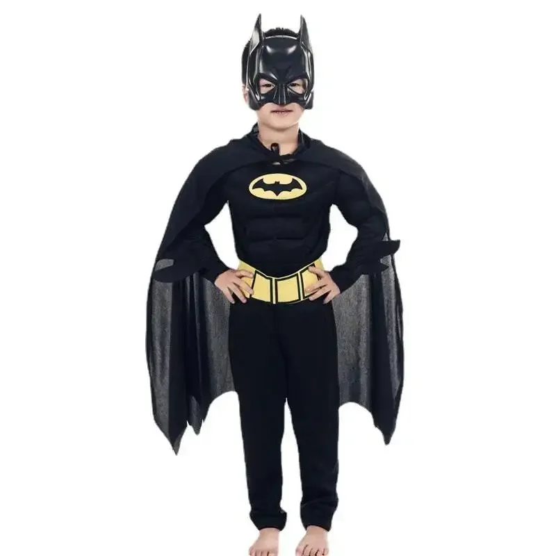 

Children's Jumpsuit Hero Costume Suit with Cape Mask Men Superhero Wayne Cosplay High Quality Halloween Carnival Party