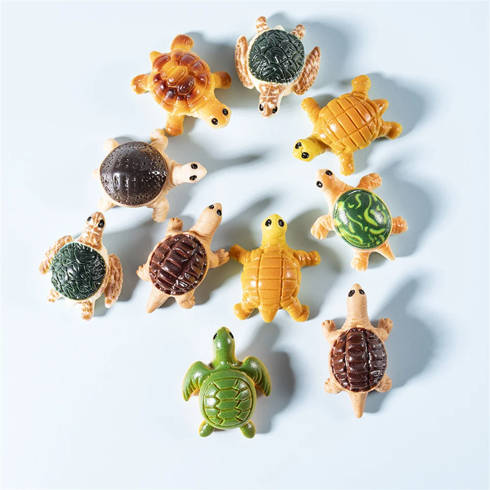 10 Stück/Set Ozean-Serie Schildkröten Harz-Accessoires Kinder-Haardekoration DIY Flache Rückseite Handkunst-Bastelbedarf
