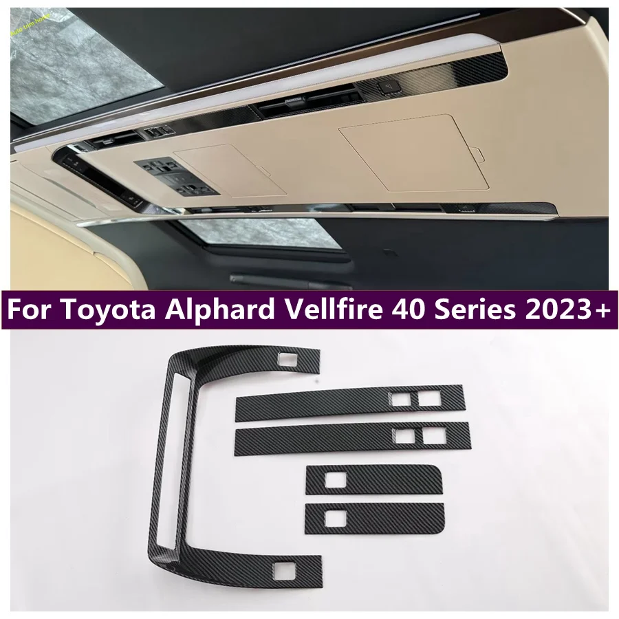 Upper Reading Lights Lamps Decoration Frame Cover Trim Fit For Toyota Alphard Vellfire 40 Series 2023 2024 Accessories