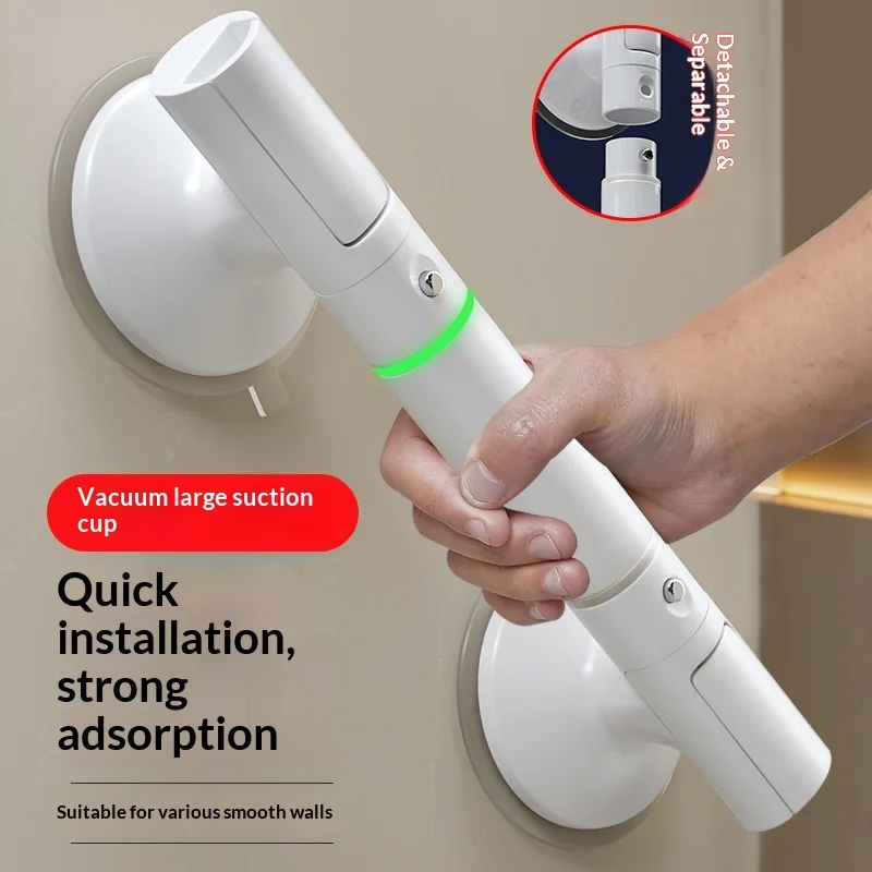 Bathroom Safety Grab Bar, Suction Handle for Seniors, Shower Bath Tub Toilet Handrail, Non-Slip Support Rail for Elderly