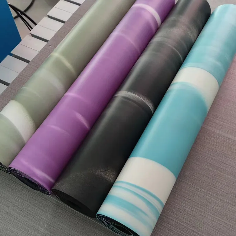 LUSame Style Factory Direct SalesPUYoga Mat Natural Rubber Non-Slip Anti-Sweat Camouflage Contrast Color Newly Rich Mat Gymnasti