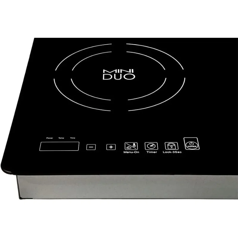 MD-2B Mini Duo Portable Counter Inset Double Burner Induction Cooktop, 120V, Black