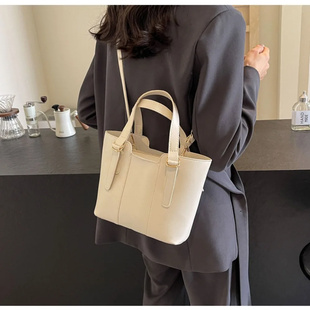Korean Shoulder Bag New Popular Solid Color Commuting Bag High Capacity Trendy Handbag