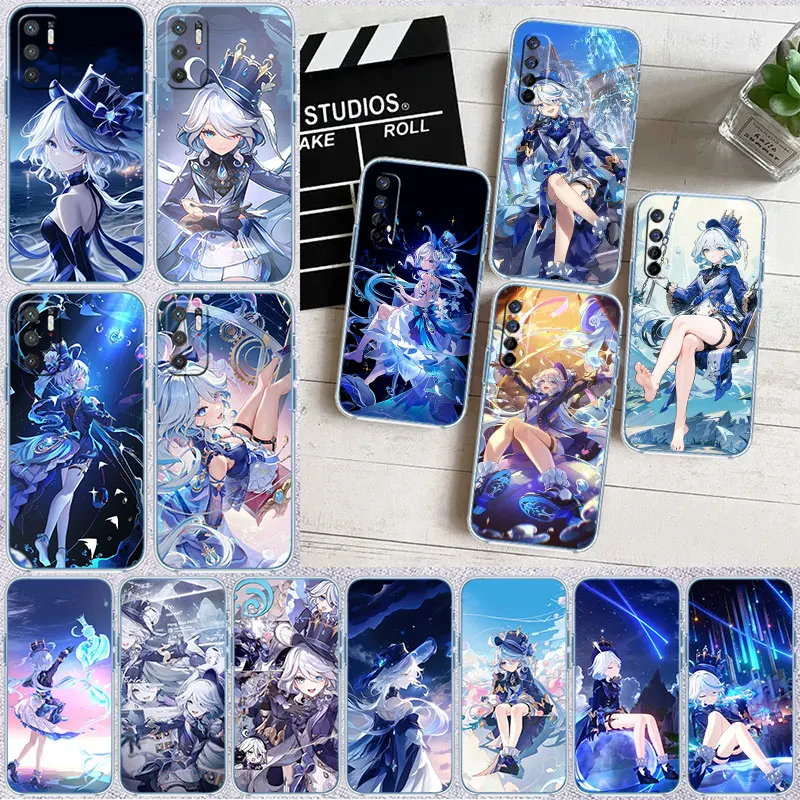 Genshin Impact Furina Transparent Phone Case for Samsung Galaxy A04 A04S A14 A23 A34 A54 M23 M33 M52 M53