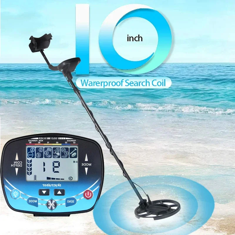 High Performance MD910B Metal Detector Depth Search 5 Modes Waterproof Coil LCD For Gold Silver Jewelry Coins Treasure Finder