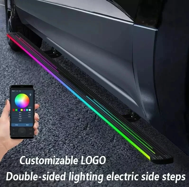 Automatic Electric Power Neon Led Light Side Step Running Board for 4Runner 2014-2018 2019-2024