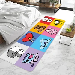 Cute Cartoon B-BTS-S Door Mat Entrance Doormat Non-slip Washable Kitchen Carpet Living Room Hallway Rugs Door Mats Bathroom Bath