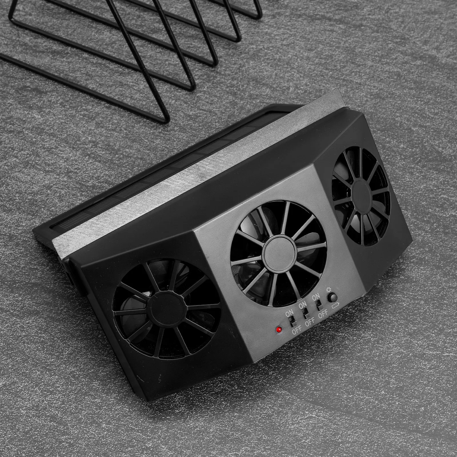 Car Window Fan Solar Powered Car Ventilator Fan Triple Head Exhaust Vehicle Cooling System Solar Air Conditioner