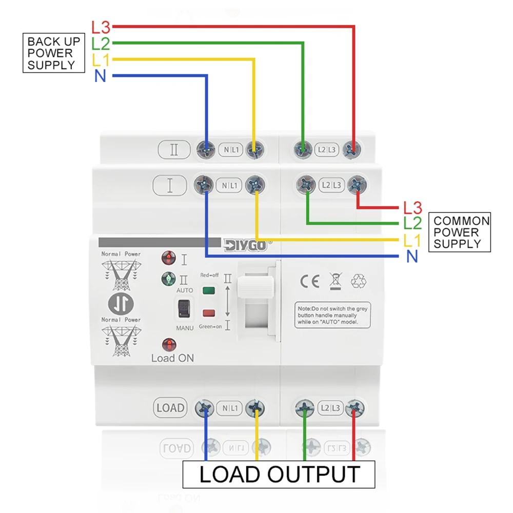 DGLBD-80 ATS Automatic Transfer Switch PC Type Din Rail Dual Power 2P/4P Uninterrupted Electrical Selector Switches 80A 110/220V
