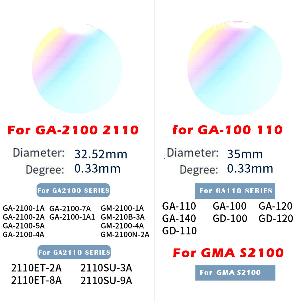 Casioak Rainbow Tempered Glass Screen Protector For G shock GA2100 Watch Protective Film GA 2110 GMAS2100 DW-5600 Anti-Scratch