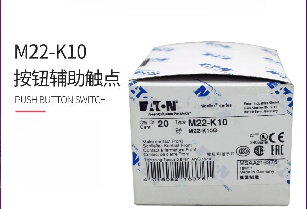 

10PCS New EATON contacts M22-K10 M22-K01 M22-KC10 M22-KC01