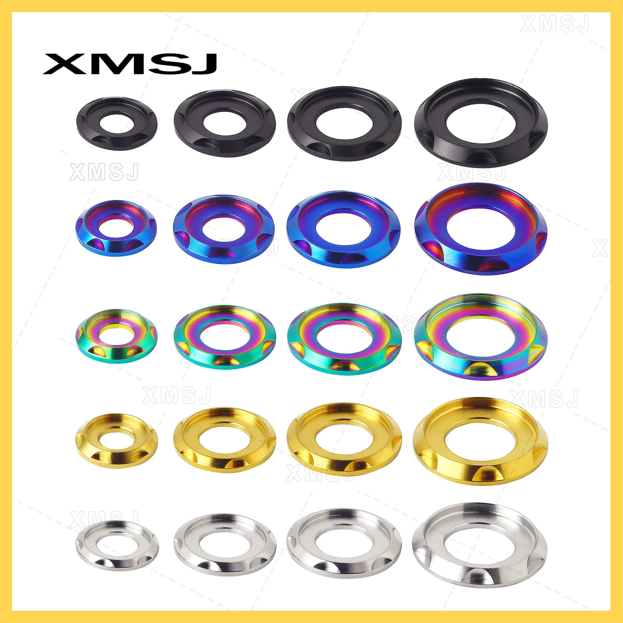 XMSJ Titanium Alloy Washer M5 M6 M8 M10 Flange Screw Universal Washer Fancy Decorative Washer Fancy Step Gasket