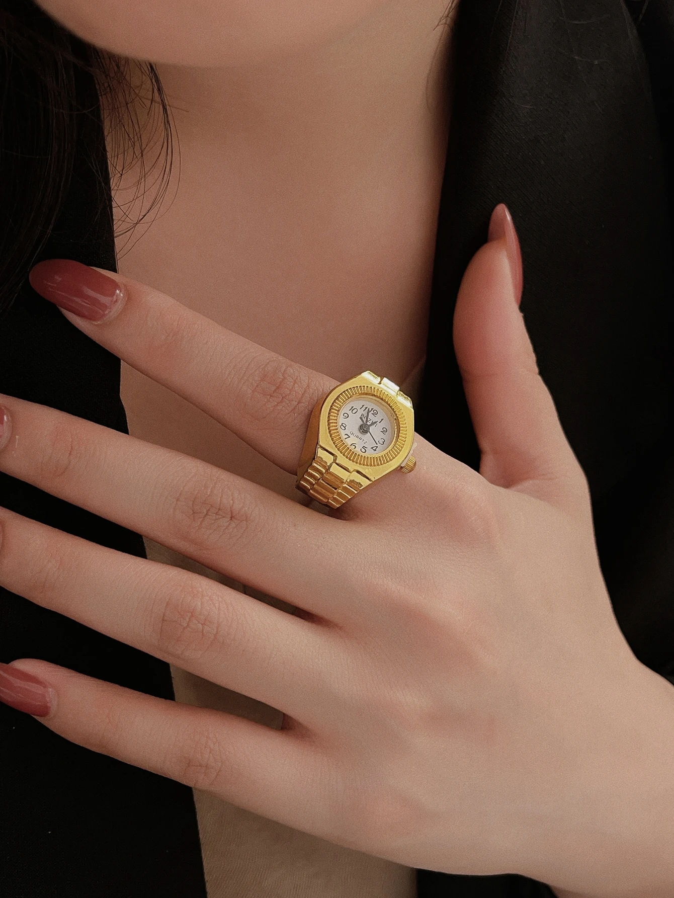 Mini Vintage Vinger Ring Horloge Ronde Creatieve Quartz Horloges Mode Paar Horloges Accessoires