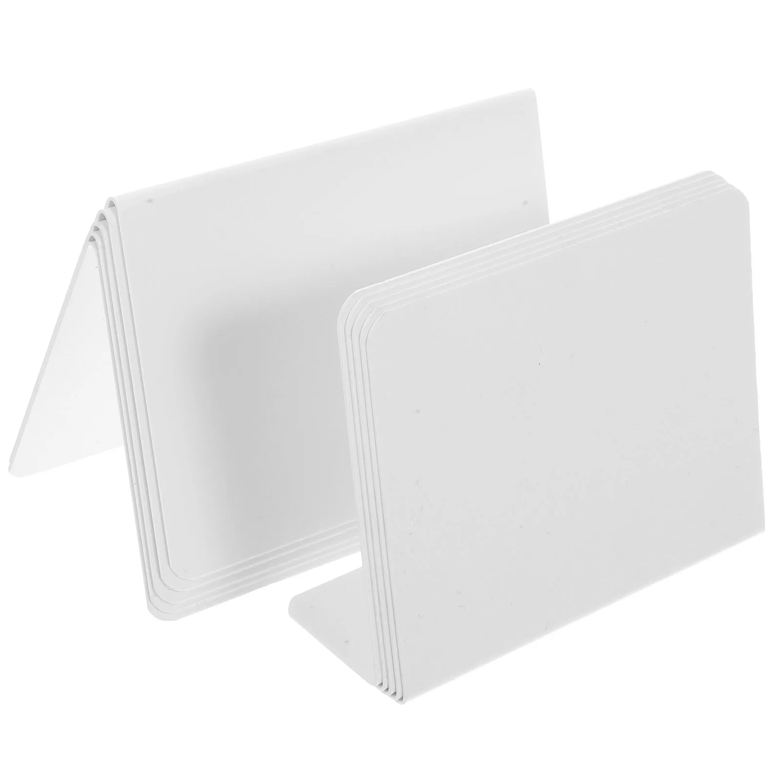 

10pcs Table Sign Board Acrylic Base Stand Message Reusable Table Decoration Blank Nameplate Signs White V L Shape Reusable