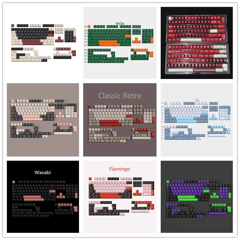 163 Keys/set ABS Double Shot Keycaps Cherry Profile Key Caps GMK Olivia Wasabi Nuke Data Classic Retro Jamon Shoko Rome Flamingo