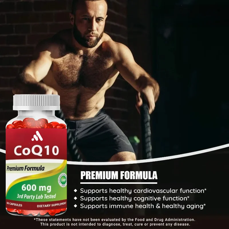 Natural Coenzyme Q10 600mg, 60 Capsules, High-quality Formula Capsules