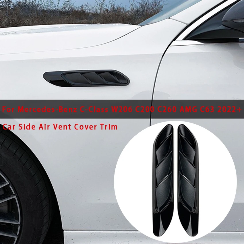 

Боковая крышка вентиляционного отверстия автомобиля, наклейка на крыло, авто внешние аксессуары для Mercedes-Benz C-Class W206 2022 + C200 C260 AMG C63