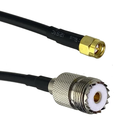 Imagen 2 del producto RG316 RG58 UHF PL259 SO239 a SMA macho y conector hembra conector recto puente RF Cable flexible 6 pulgadas ~ 20M