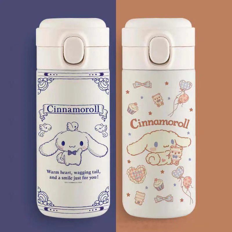 Sanrio Cartoon Thermos Mug Cinnamoroll Kawaii Large Capacity Hot Drink Cup Outdoor Sports Water Cup Children Water Bottle Gift