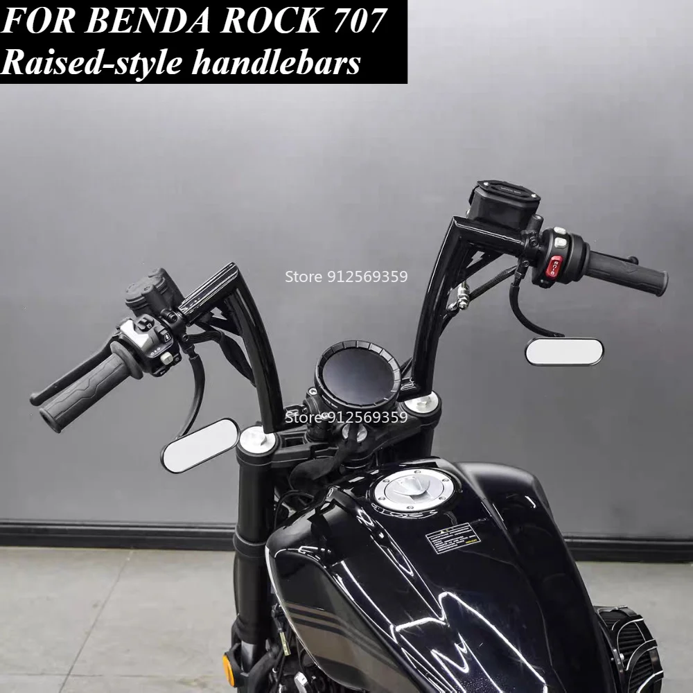 FOR BENDA ROCK 707 Pullback Rear-Inclined Handlebar Custom Steering Handle Bar Accessories Retro-style high-rise handlebars