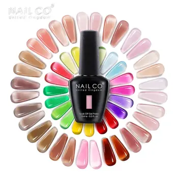 NAILCO 젤리 유리 젤 네일 광택제 반투명, 다채로운 반영구 바니시, UV LED 흡수, 네일 아트 매니큐어 젤, 여름