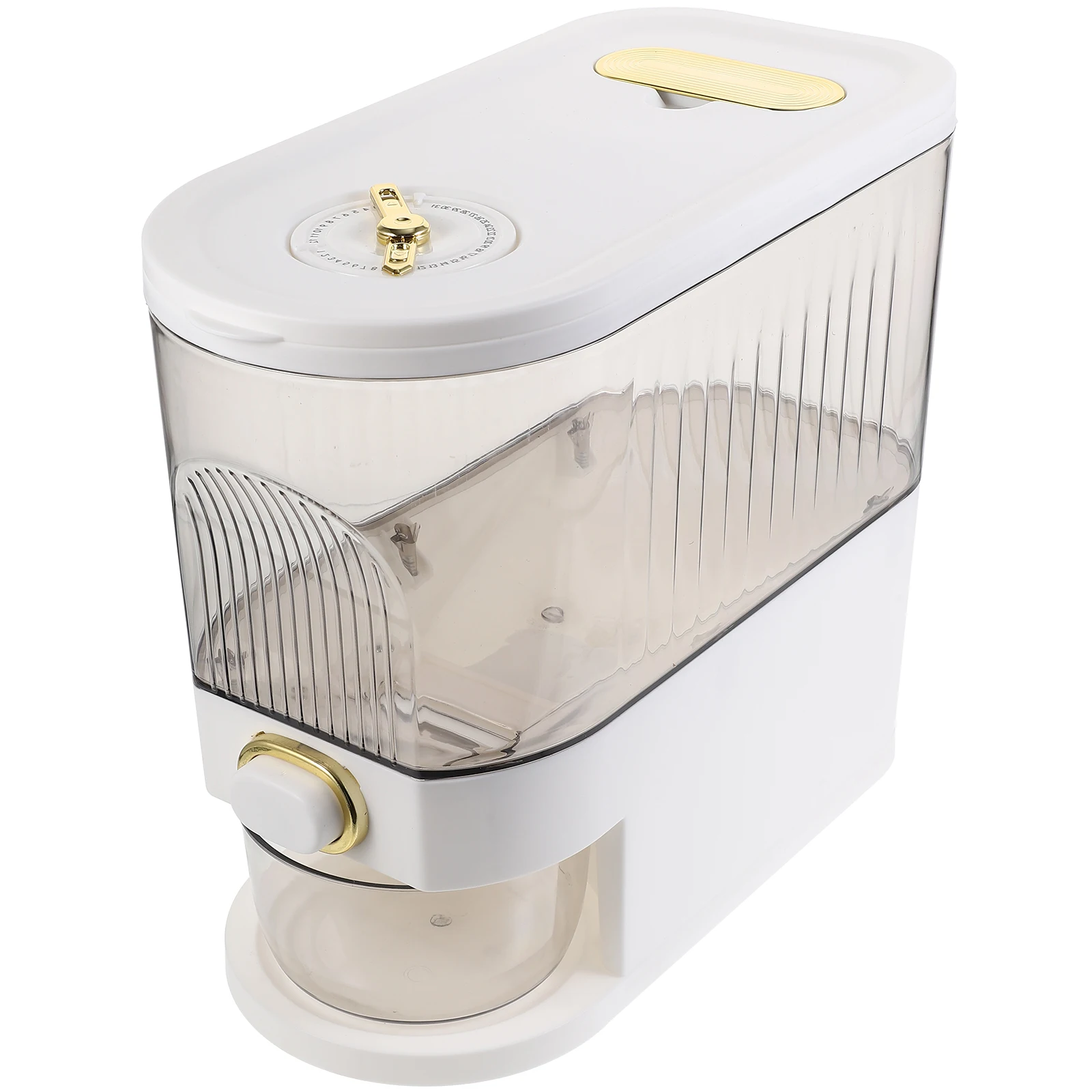 

Rice Dispenser Anti-Moisture Pest-Proof Large Transparent Container Ergonomic Design Kitchen Storage Cereal Bean Grain Dry Food