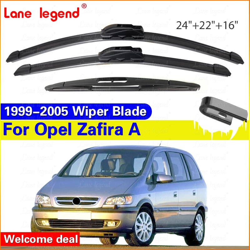 

3PCS For Opel Zafira A 1999 - 2005 24"+22"+16" Front Rear Wiper Blades Windshield Windscreen Window Cutter Accessories 2004 2005