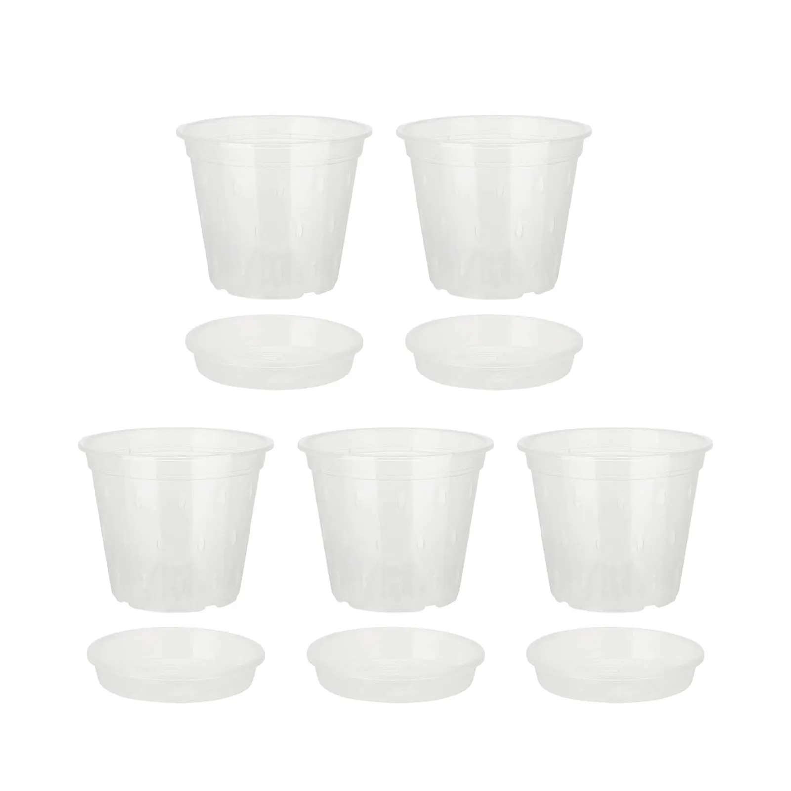 

5pcs Resin Transparent Plastic Orchid Pot For All Gardening Needs Transparent Plastic Gardening Pot